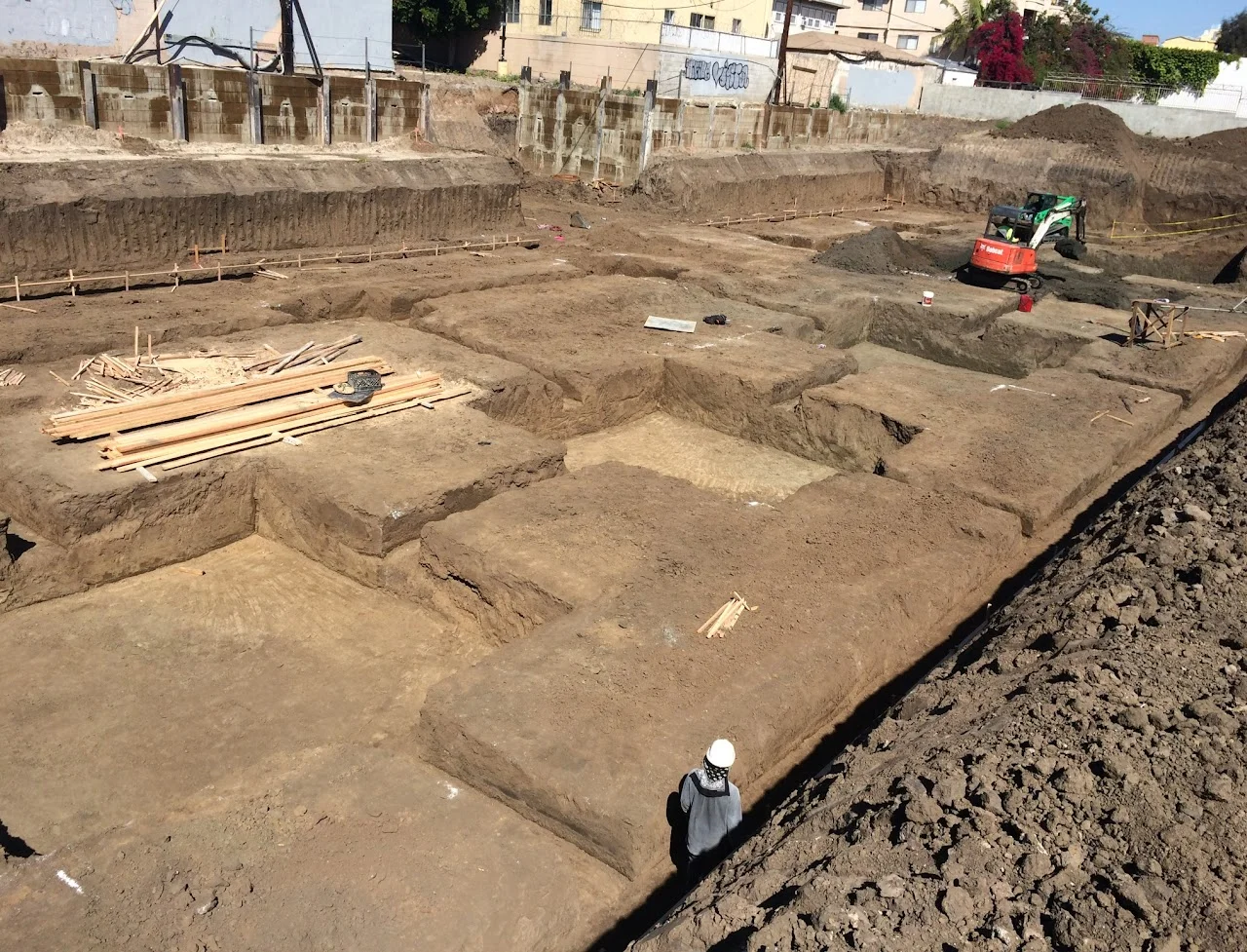 Grading and compaction testing at a construction site