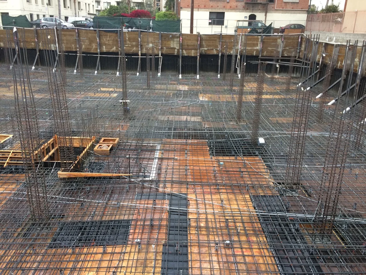 Reinforcing steel installed before concrete placement